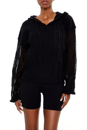 CREAM Open-Knit Netted Hoodie, image 1