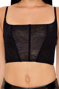 BLACK Rhinestone Lingerie Corset Top, image 2