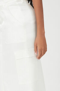 IVORY Satin Slit Midi Skirt, image 5