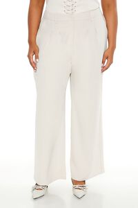 CHAMPAGNE PEARL Plus Size Wide-Leg Trouser Pants, image 2