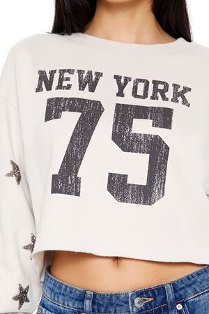 BEIGE/MULTI New York 75 Cropped Pullover, image 3