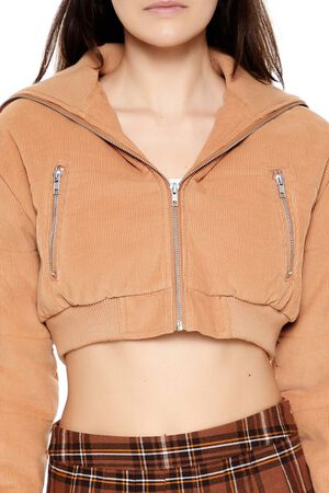 CAMEL Cropped Corduroy Puffer Jacket, image 3