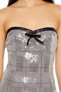 BLACK/MULTI Sequin Plaid Mini Dress, image 5