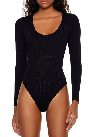 CREAM Sweater-Knit Thong Bodysuit, image 2