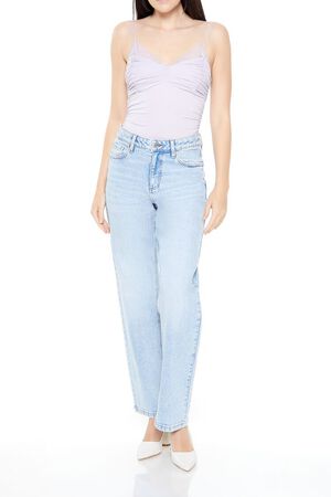 WISTERIA Lace-Trim Ruched Bodysuit, image 1