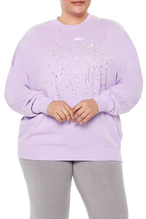 LAVENDER/MULTI Plus Size Beaded Aries Pullover, image 1