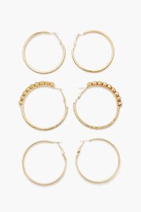 GOLD Etched Rhinestone Hoop Earrings, image 1