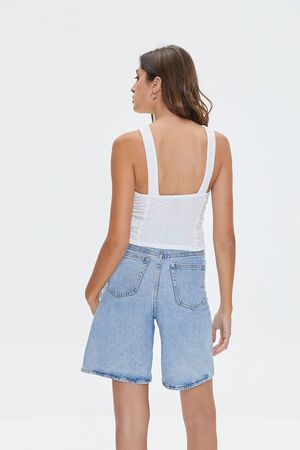 WHITE V-Strap Cutout Crop Top, image 3
