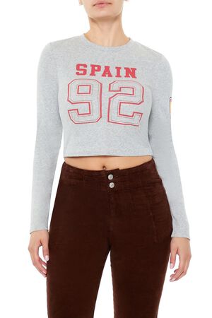 GREY/MULTI Spain 92 Graphic Cropped Tee, image 1