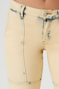 YELLOW Bleach Wash Flare Jeans, image 4