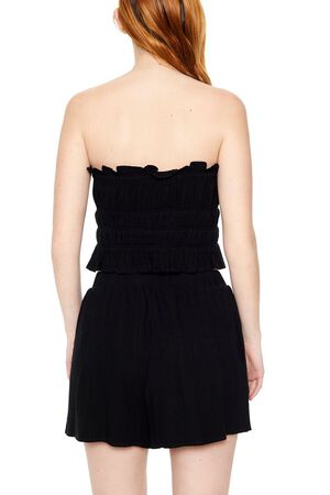 WHITE Tiered Ruffle-Trim Tube Top, image 3