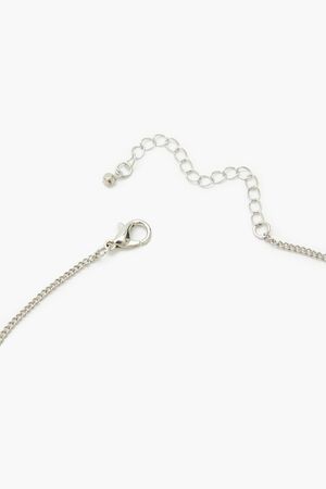 SILVER/CLEAR Rhinestone Butterfly Necklace, image 3