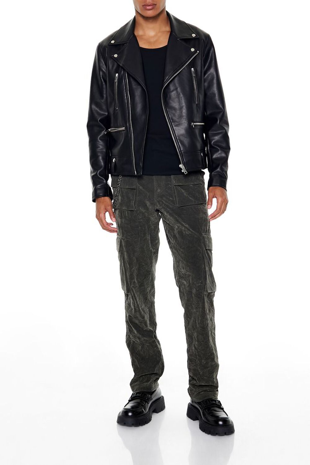 OLIVE Velvet Wallet Chain Cargo Pants, image 1