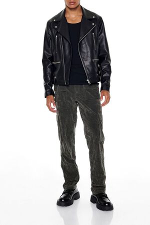 DARK COCOA Velvet Wallet Chain Cargo Pants, image 1