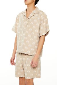 TAUPE/CREAM Textured Geo Cuban-Collar Shirt, image 4