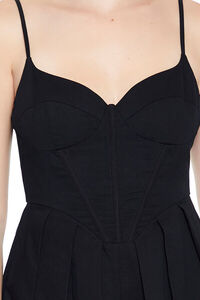 BLACK Pleated Bustier Cami Romper, image 6
