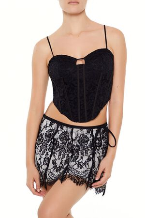 BLACK Lace Sweetheart Corset Cami, image 1