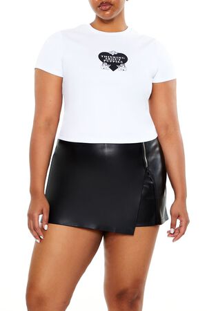 WHITE/MULTI Plus Size Thinking About Puppies Tee, image 1