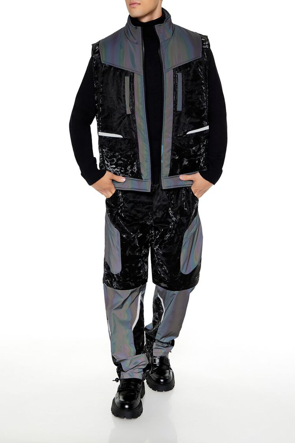 BLACK/GREY Active Waterproof Reflective Ski Vest, image 2