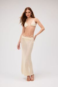 CREAM Crochet Lace-Up Maxi Skirt, image 1