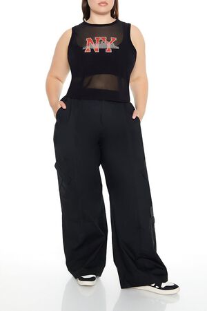 BLACK/MULTI Plus Size Rhinestone NY Tank Top, image 2