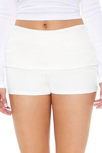 IVORY Foldover Biker Shorts, image 5