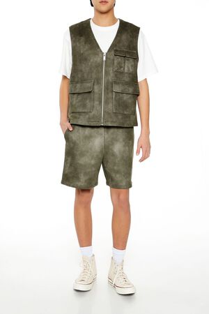 OLIVE Mineral Wash Cargo Vest, image 2