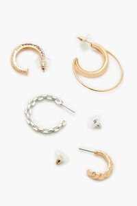 GOLD/SILVER Assorted Hoop Earring Set, image 4