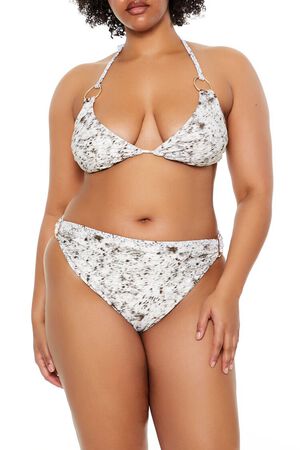 WHITE/MULTI Plus Size Horse Bikini Bottoms, image 3