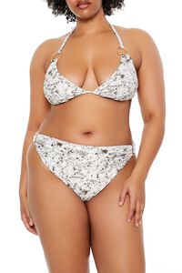 WHITE/MULTI Plus Size Horse Bikini Bottoms, image 3