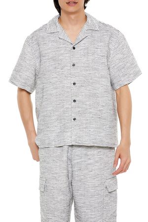 CREAM/MULTI Cropped Striped Shirt, image 1