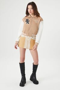 KHAKI/MULTI Varsity Letterman Bomber Jacket, image 4