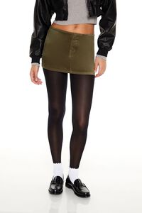 OLIVINE  Velvet Mini Skirt, image 2