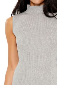 HEATHER GREY Mock Neck Mini Sweater Dress, image 5
