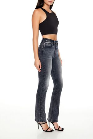 WASHED BLACK Curvy High-Rise Straight Jeans, image 3