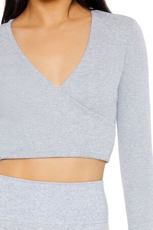 HEATHER GREY Active Seamless Crop Top, image 3