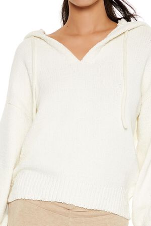 SEA GREEN Hooded Drop-Sleeve Sweater, image 3