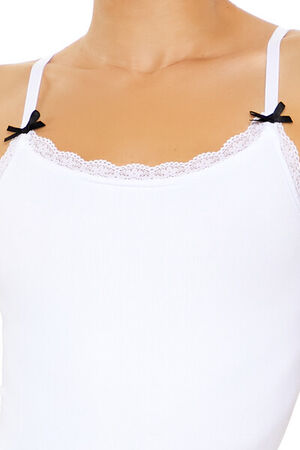 WHITE/BLACK Seamless Bow Lingerie Bodysuit, image 3