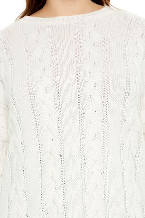 CREAM/MULTI Plus Size Cable Knit Sweater, image 3