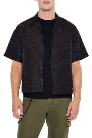 BLACK Oversized Textured Shirt, image 1