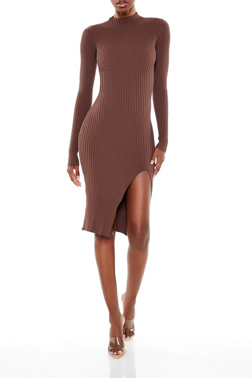 WALNUT Ribbed Knit Midi Sweater Dress, image 1