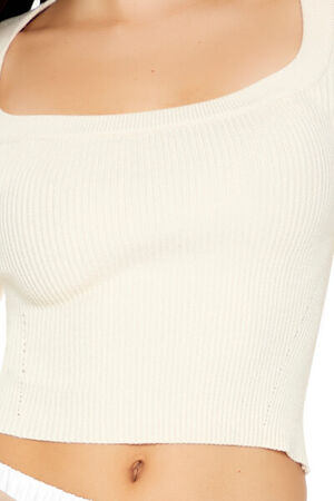CREAM Cropped Rib-Knit Sweater, image 3