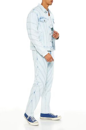LIGHT DENIM Bleach Wash Slim-Fit Jeans, image 3