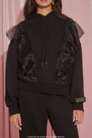 BLACK/MULTI Wicked Witch Ruffle Hoodie, image 3