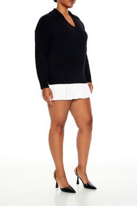BLACK/WHITE Plus Size Combo Sweater Dress, image 4