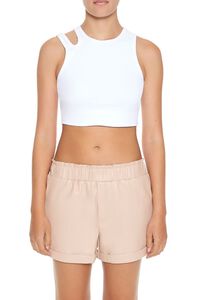 ALMOND Faux Leather High-Waist Shorts, image 4
