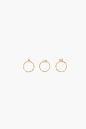GOLD/CLEAR Faux Gem Ring Set, image 1