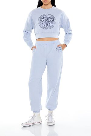 BLUE/MULTI Caviar Graphic Cropped Pullover, image 2