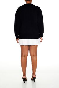 BLACK/WHITE Plus Size Combo Sweater Dress, image 5