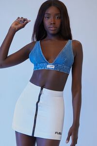 WHITE/BLACK FUBU Graphic Mini Skirt, image 1